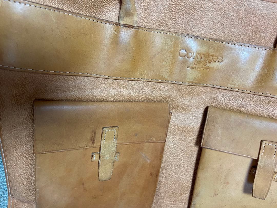 クレージュ　なめし革　旅行カバン　ライトブラウン　エコメルカリ便専用