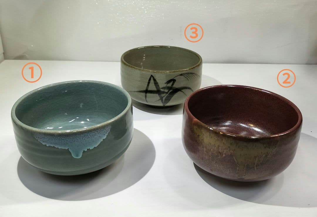 桂山 茶道 抹茶 茶碗 3点