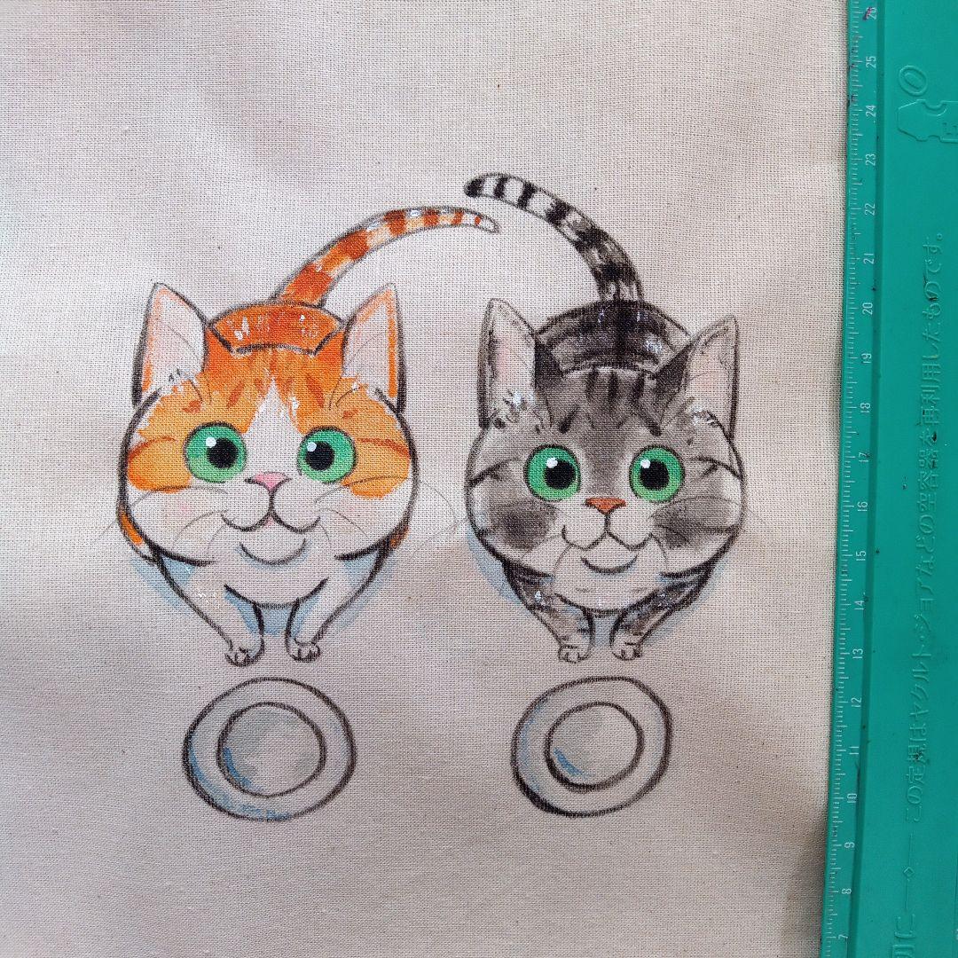 かもねぎ　猫ブローチ&原画　バッグ