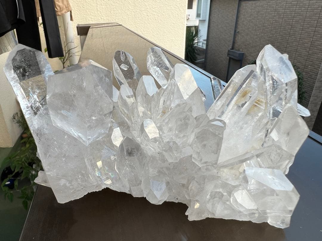 アーカンソー産水晶クラスター！大型△レコードキーパー多数レインボー入り！超美麗！