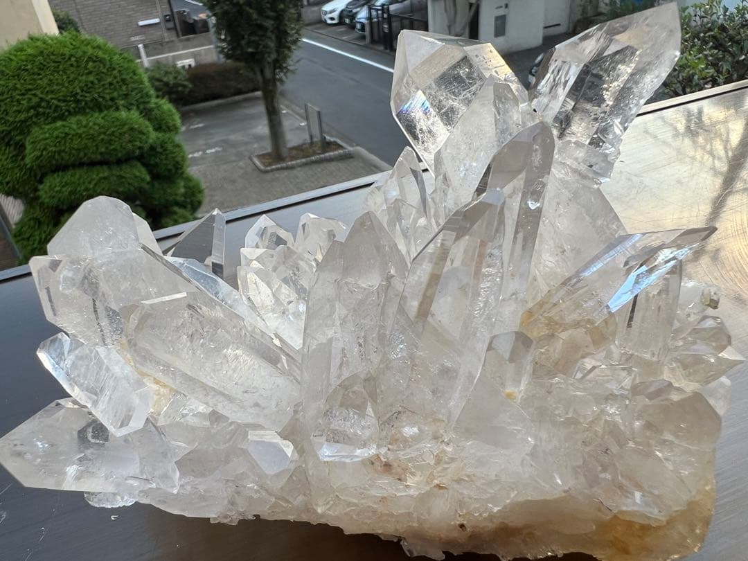 アーカンソー産水晶クラスター！大型△レコードキーパー多数レインボー入り！超美麗！