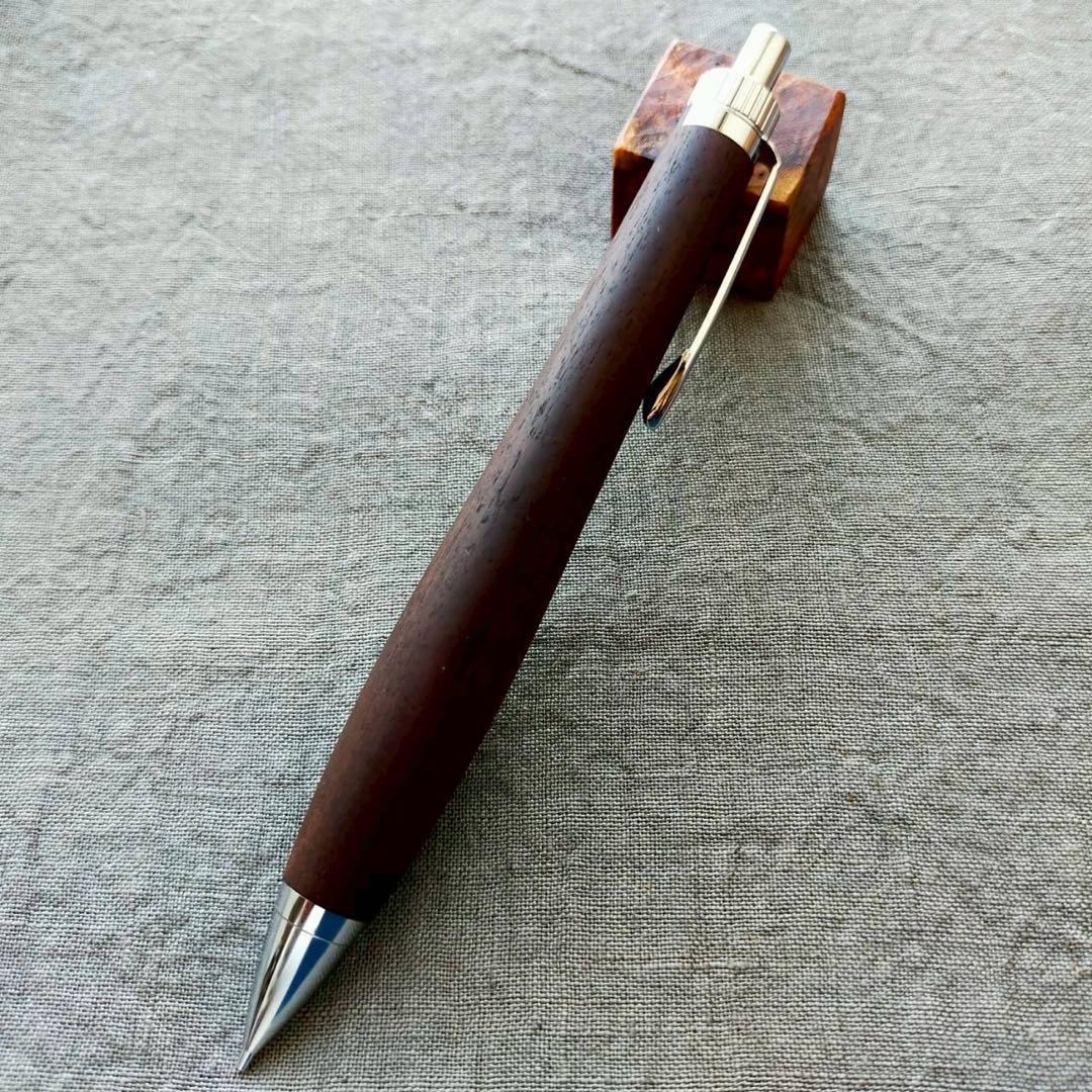 ハワイアンミロ　ハンドメイド　木軸シャープペン　0.5mm　天然木　シルバー